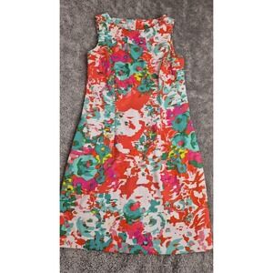 ALYX Women's Floral  Multicolor Sleeveless Sheath Dress Size 10 Colorful Bright
